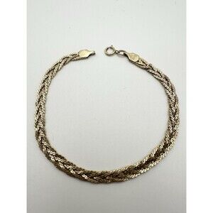 Vintage 12k Gold Filled Serpentine Chain Bracelet 7” 3.5mm Wide